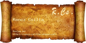 Rencz Csilla névjegykártya