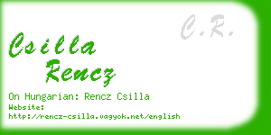 csilla rencz business card